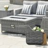 Direct Wicker Fire Pit Table With Chair Rattan Wicker Sofa Set out Door Furniture Garden Set - Grey