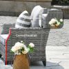 Direct Wicker Fire Pit Table With Chair Rattan Wicker Sofa Set out Door Furniture Garden Set - Grey