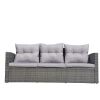 Direct Wicker Outdoor Patio Conversation Set with Storage Box with Cushion - Gray