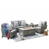 Direct Wicker Fire Pit Table With Chair Rattan Wicker Sofa Set out Door Furniture Garden Set - Grey