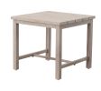 Durable Outdoor End Table - Solid Aluminum Construction, Whitewashed Birch Look - Natural Charm, Adjustable Levelers - as Pic