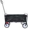 Folding Wagon Garden Shopping Beach - Black