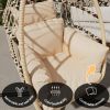 Patio Foldable Hanging Swing Chair with Stand Natural Color - as Pic