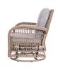 3 Pieces Outdoor Wicker Swive Rocking Chair Set, Patio Bistro Sets with 2 Rattan Rocker Chairs and Glass Coffee Table for Backyard - as Pic