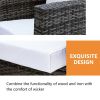 Patio Light Grey Sofa 4 Seat Couch Coffee Table Sofa Furniture Set With Rattan Wicker Outdoor - as Pic