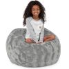 Jaxx Saxx 3 Foot Bean Bag Chair - Faux Fur - Fun Colors, Silver - Silver - Luxe Fur