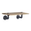 ACME Brantley Wall Rack w/1 Shelf in Oak & Sandy Black Finish AC00734 - as Pic