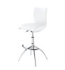 Modern Barstool Leatherette/Chrome Adjustable Height In White Color - as Pic