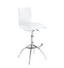 Modern Barstool Leatherette/Chrome Adjustable Height In White Color - as Pic