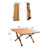 Portable picnic table, rollable aluminum alloy table top with folding solid X-shaped frame ZB1001MW - as Pic