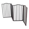 Pet Gate – Dog Gate for Doorways;  Stairs or House – Freestanding;  Folding ;  Dark brown; Arc Wooden - Dark brown