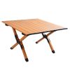 Portable picnic table, rollable aluminum alloy table top with folding solid X-shaped frame ZB1001MW - as Pic