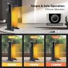 1500W Electric Space Heater Oil Filled Radiator Heater with Foldable Rack - black