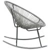 Outdoor Rocking Moon Chair Gray Poly Rattan - Grey