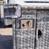 Direct Wicker Fire Pit Table With Chair Rattan Wicker Sofa Set out Door Furniture Garden Set - Grey(tall firepit table)
