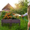 Plastic Raised Garden Bed, 2Pcs Planter Grow Boxes 14.5" H with Legs for Indoor & Outdoor Vegetable Fruit Flower Herb Growing Box - 2pcs with legs