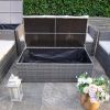 Direct Wicker Outdoor Patio Conversation Set with Storage Box with Cushion - Gray
