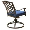 Outdoor Patio Aluminum Swivel Rocker Dining Chair with Cushion, Set of 2, Navy Blue - as Pic