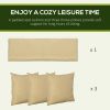 3-Seat Patio Swing Chair, Porch Swing Glider with Cushion, 3 Throw Pillows & Adjustable Canopy for Porch, Garden, Poolside, Backyard, Khaki - as Pic
