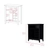 Bar Cabinet Castle, Living Room, Black - Black