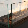 28 inch Tabletop Fire Pit, Propane Gas Fire Pit with Quick Connect Joint, Glass Wind Guard and Lava Rock, Outdoor Portable Tabletop Fire Pit - as Pic