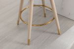 COOLMORE Counter Height Bar Stools Set of 2 for Kitchen Counter Solid Wood Legs with a fixed height of 360 degrees - as Pic