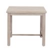 Durable Outdoor End Table - Solid Aluminum Construction, Whitewashed Birch Look - Natural Charm, Adjustable Levelers - as Pic