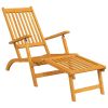Patio Deck Chairs with Footrests 2 pcs Solid Wood Acacia - Brown