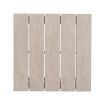 Durable Outdoor End Table - Solid Aluminum Construction, Whitewashed Birch Look - Natural Charm, Adjustable Levelers - as Pic